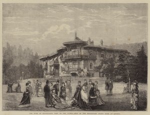 La visita del Duca di Edimburgo in Crimea, sede del Granduca Ereditario a Livadia (incisione) da English School