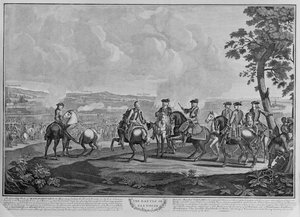 Il Duca di Marlborough (1650-1722) e il suo staff alla battaglia di Blenheim il 13 agosto 1704, c.1704 da English School