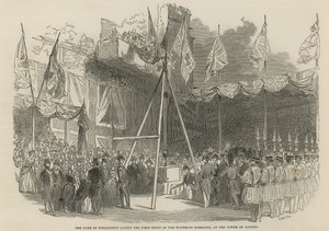 Il Duca di Wellington posa la prima pietra delle Caserme di Waterloo da English School