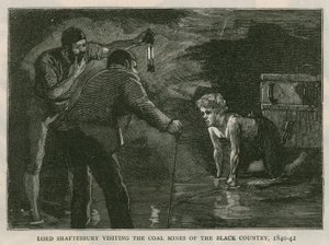 Il conte di Shaftesbury; visitando le miniere di carbone del Black Country, 1840-41; da The Graphic, 10 ottobre 1885