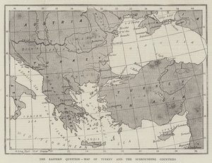 La questione orientale, mappa della Turchia e dei paesi circostanti da English School