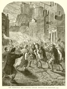 La folla di Edimburgo porta il capitano Porteous all