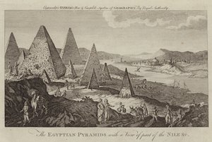 Le Piramidi Egizie con una vista di parte del Nilo