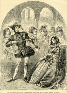 Il giullare inglese e le dame spagnole durante la visita del Principe Carlo a Madrid da English School