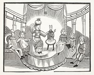 La famosa storia di Tom Thumb, illustrazione da Chap-books del XVIII secolo di John Ashton, pub. 1882
