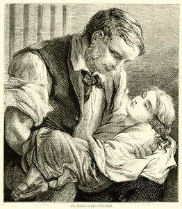 Il padre e il suo bambino malato da English School