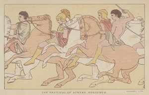 La festa di Atena, Cavalieri (litografia a colori)