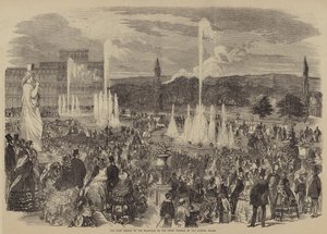 La prima esibizione delle fontane sulla terrazza superiore del Crystal Palace