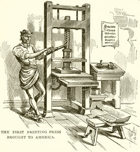 La prima macchina da stampa portata in America da English School