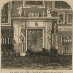 Il caminetto Flaxman nel salotto del poeta Rogers, casa di Rogers, St James