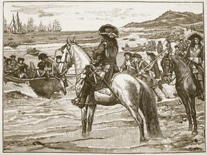 La ritirata dei francesi da Torbay, illustrazione da Cassells Illustrated History of England da English School