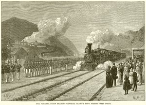 Il treno funebre che trasporta il corpo del generale Grant passando per West Point da English School