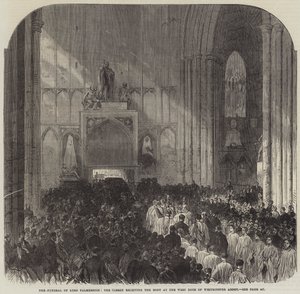Il funerale di Lord Palmerston, il clero riceve il corpo alla porta ovest dell