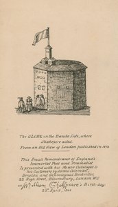 Il Globe, Bankside, Londra, basato su una vecchia veduta di Londra pubblicata nel 1579
