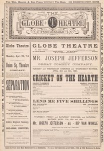 Programma del Globe Theatre, 21 aprile 1884