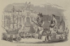 La grande cavalcata dei giganti che passa davanti al palazzo del re, Place de Meir, ad Anversa da English School