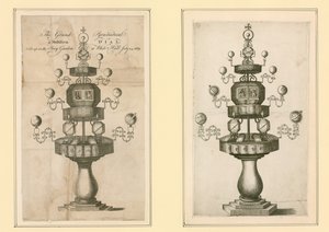 Il Grande Orologio Piramidale e Multiforme installato nel Giardino Privato a Whitehall, 24 luglio 1669 da English School