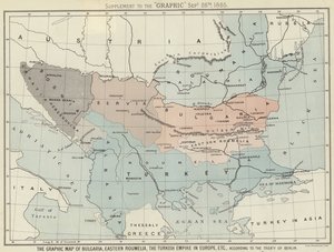 Mappa grafica della Bulgaria, della Rumelia orientale, dell