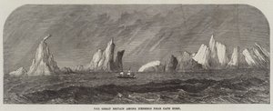 La Great Britain tra gli iceberg vicino a Capo Horn (incisione)