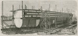 La nave a vapore Great Eastern; Costruzione sugli stocks, Millwall da English School