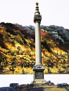 Il grande incendio di Londra e il Monumento da English School