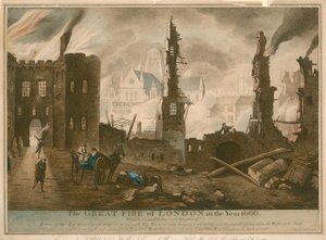 Il grande incendio di Londra nel 1666 da English School