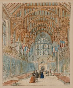 La Grande Sala, Hampton Court Palace, c.1860-70 da English School