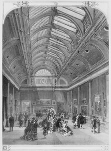 La Galleria Grosvenor di Belle Arti, New Bond Street, 1877 da English School