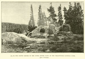 Il Geyser Grotto nel bacino superiore dei geyser del Parco Nazionale di Yellowstone da English School