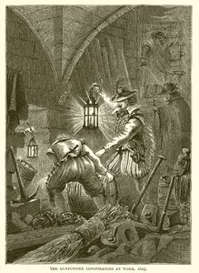 I Cospiratori della Polvere da Sparo al Lavoro, 1605 da English School