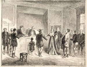 La Mano e le Forbici, Un Caso davanti alla Corte di Pie-Poudre, da un disegno datato 1811 da English School