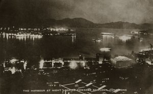 Il porto di notte verso Kowloon, Hong Kong, 1940
