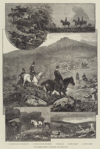La settimana del segugio a Dartmoor (incisione) da English School