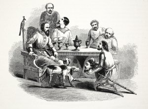 La Testa di Llewelyn portata a Edoardo al Castello di Conway da English School