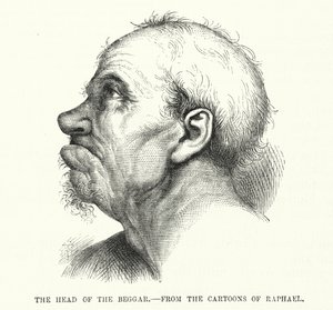 La Testa del Mendicante, dai cartoni di Raffaello (incisione) da English School