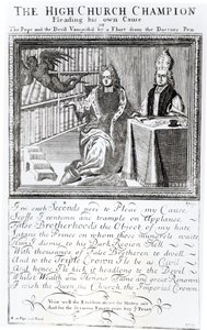 Il campione della Chiesa Alta, che difende la propria causa, 1709 da English School