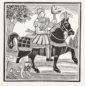 La storia di Guy, conte di Warwick, illustrazione da Chap-books del XVIII secolo di John Ashton, pub. 1882 da English School