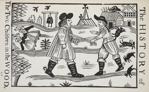 La storia dei due bambini nel bosco, illustrazione da Chap-books del XVIII secolo di John Ashton, pub. 1882
