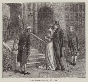 Il ritorno a casa, nel 1793 (incisione) da English School