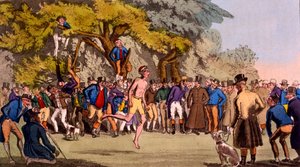 La Gara di Salti su Clapham Common, da Egans Sporting Anecdotes, pubblicato 1827 da English School