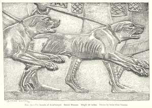 I segugi di Assurbanipal. British Museum (incisione)