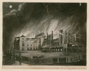 Le Case dei Lord e dei Comuni in fiamme, 16 ottobre 1834 da English School
