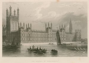 Le Case del Parlamento, Palazzo di Westminster, Londra da English School