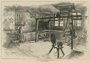 Gli Ugonotti in Inghilterra: Un tessitore di Spitalfields al lavoro da English School