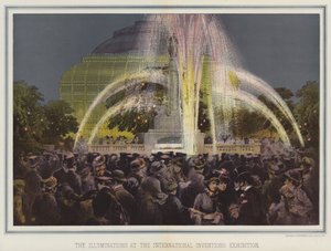 Le illuminazioni alla Mostra Internazionale delle Invenzioni (litografia a colori)