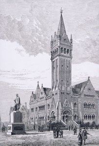 La Chiesa Indipendente, Collins Street, Melbourne, Australia, da Australian Pictures, pub. dalla Religious Tract Society, 1886 da English School