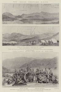La rivolta alla frontiera indiana (litografia) da English School