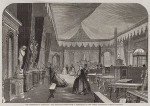 Esposizione Internazionale, la Corte dei Mobili (incisione) da English School