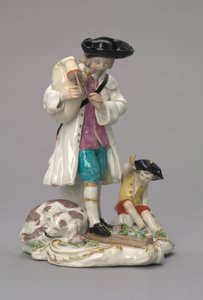 Il musicista itinerante, prodotto dalla Chelsea Porcelain Factory, Inghilterra, c.1756 da English School