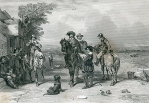Il Re nel suo Viaggio verso gli Scozzesi, inciso da Frederick. T. Heath, 1844 da English School